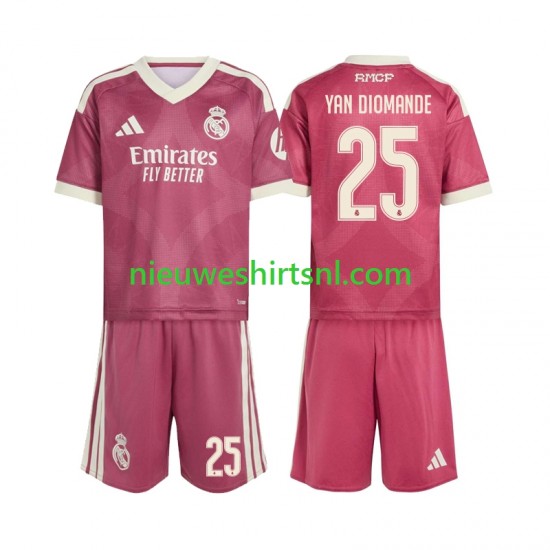 Real Madrid Kind Shirt met Bedrukking Yan Diomande 25 Derde 2026-2027 Korte Mouw