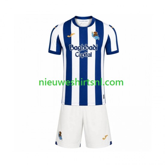 Real Sociedad Kind Shirt met Bedrukking Thuis 2026-2027 Korte Mouw