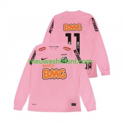 Heren Shirt met Bedrukking Santos Neymar JR 11 2012 2013 Retro Vierde Lange Mouw
