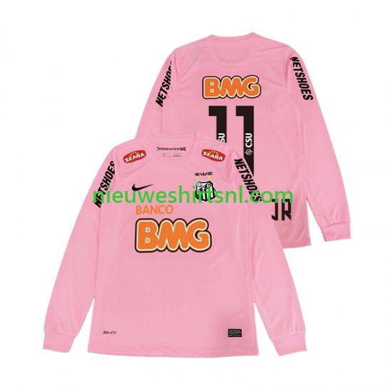Heren Shirt met Bedrukking Santos Neymar JR 11 2012 2013 Retro Vierde Lange Mouw
