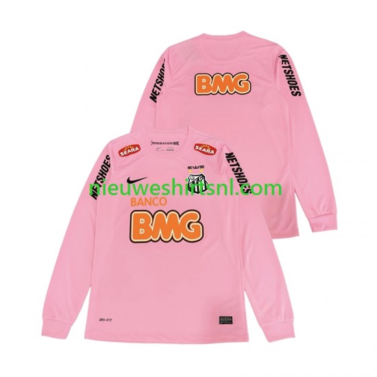 Heren Shirt met Bedrukking Santos 2012 2013 Retro Vierde Lange Mouw