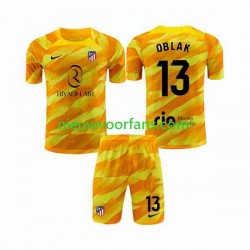Atlético Madrid Kind Shirt met Bedrukking Doelman Jan Oblak 13 Orangecolor 2023-2024 Korte Mouw