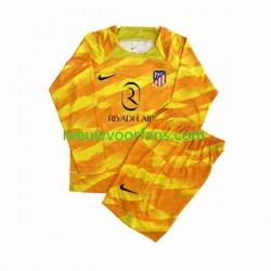 Atlético Madrid Kind Shirt met Bedrukking Doelman Orangecolor 2023-2024 Lange Mouw