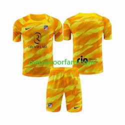 Atlético Madrid Kind Shirt met Bedrukking Doelman Orangecolor 2023-2024 Korte Mouw
