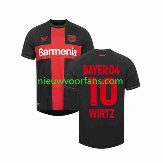 Bayer 04 Leverkusen Heren Shirt met Bedrukking Florian Wirtz 10 Thuis 2023-2024 Korte Mouw