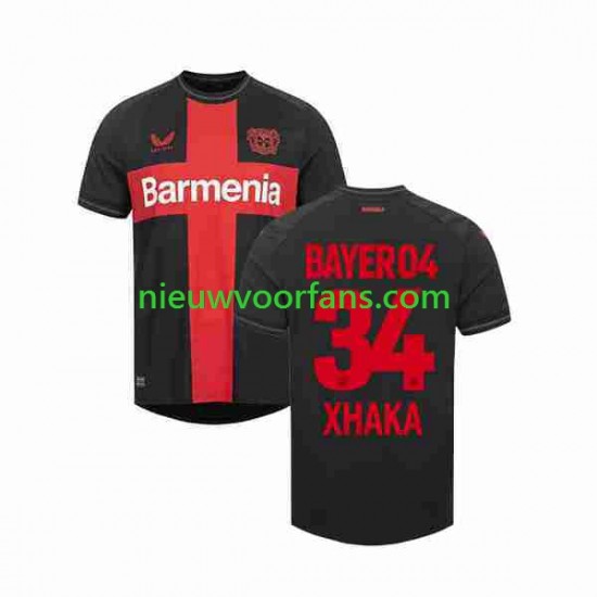 Bayer 04 Leverkusen Heren Shirt met Bedrukking Granit Xhaka 34 Thuis 2023-2024 Korte Mouw