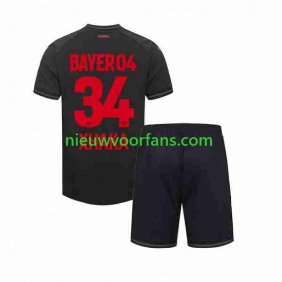 Bayer 04 Leverkusen Kind Shirt met Bedrukking Granit Xhaka 34 Thuis 2023-2024 Korte Mouw