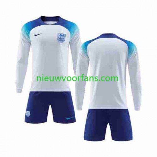 Engeland Kind Shirt met Bedrukking Thuis WK 2022 Lange Mouw