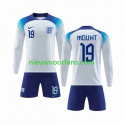 Engeland Kind Shirt met Bedrukking Mount 19 Thuis WK 2022 Lange Mouw