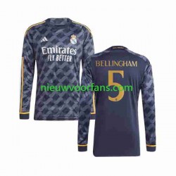 Real Madrid Heren Shirt met Bedrukking Jude Bellingham 5 Uit 2023-2024 Lange Mouw