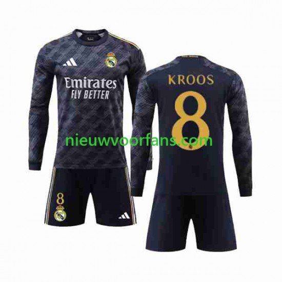 Real Madrid Kind Shirt met Bedrukking Kroos 8 Uit 2023-2024 Lange Mouw