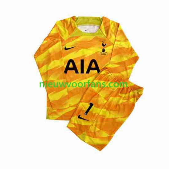Tottenham Hotspur Kind Shirt met Bedrukking Doelman Hugo Orangecolor Uit 2023-2024 Lange Mouw
