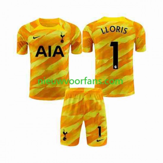 Tottenham Hotspur Kind Shirt met Bedrukking Doelman Hugo Orangecolor Uit 2023-2024 Korte Mouw