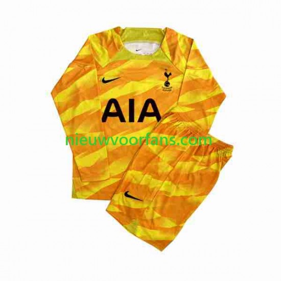 Tottenham Hotspur Kind Shirt met Bedrukking Doelman Orangecolor Uit 2023-2024 Lange Mouw