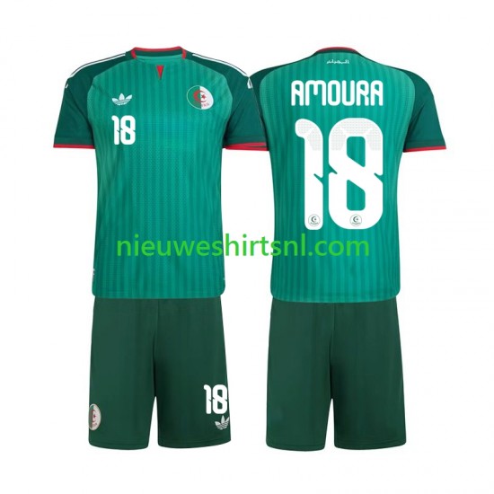 Algerije Kind Shirt met Bedrukking Mohamed Amoura 18 Uit 2026 Korte Mouw