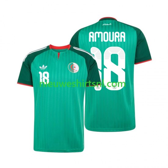 Algerije Heren Shirt met Bedrukking Mohamed Amoura 18 Uit 2026 Korte Mouw