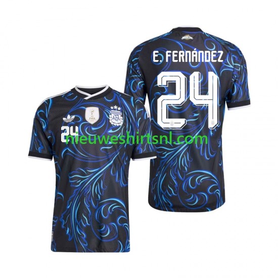 Argentinië Heren Shirt met Bedrukking Enzo Fernandez 24 Uit WK 2026 Korte Mouw