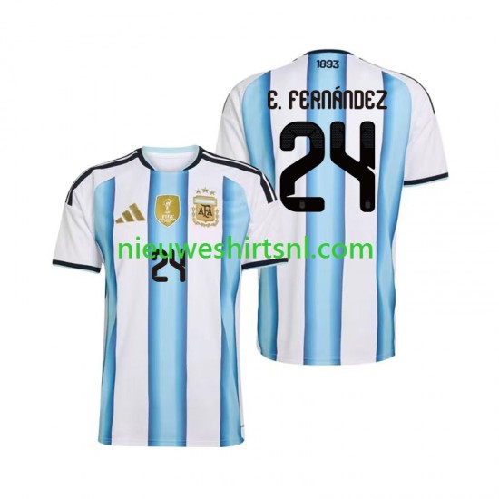 Argentinië Heren Shirt met Bedrukking Enzo Fernandez 24 Thuis WK 2026 Korte Mouw