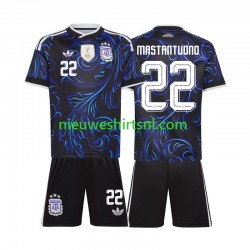 Argentinië Kind Shirt met Bedrukking Franco Mastantuono 22 Uit WK 2026 Korte Mouw