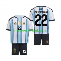 Argentinië Kind Shirt met Bedrukking Franco Mastantuono 22 Thuis WK 2026 Korte Mouw