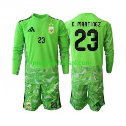 Argentinië Kind Shirt met Bedrukking Doelman Emiliano Martinez 23 Derde WK 2026 Lange Mouw