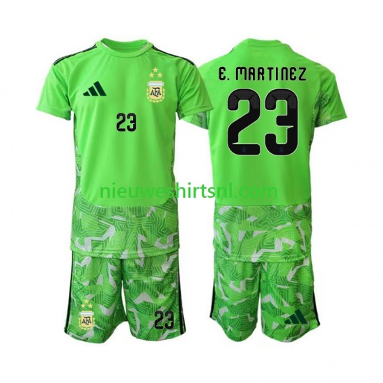 Argentinië Kind Shirt met Bedrukking Doelman Emiliano Martinez 23 Derde WK 2026 Korte Mouw