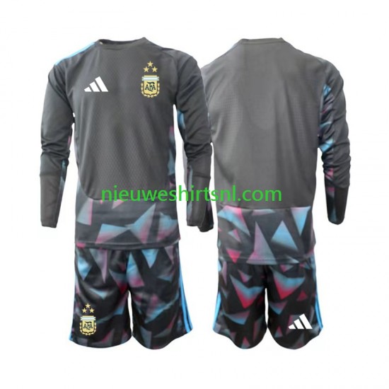 Argentinië Kind Shirt met Bedrukking Doelman Thuis WK 2026 Lange Mouw