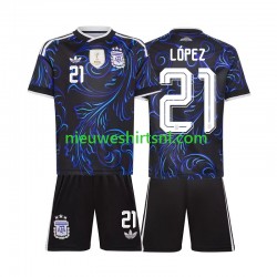 Argentinië Kind Shirt met Bedrukking Jose Manuel Lopez 21 Uit WK 2026 Korte Mouw