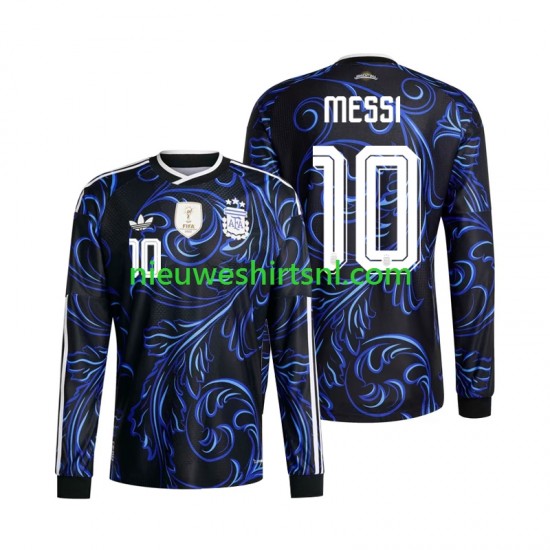 Argentinië Heren Shirt met Bedrukking Lionel Messi 10 Uit WK 2026 Lange Mouw