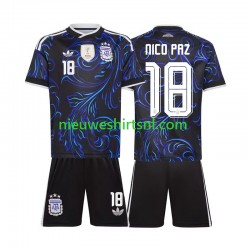 Argentinië Kind Shirt met Bedrukking Nico Paz 18 Uit WK 2026 Korte Mouw