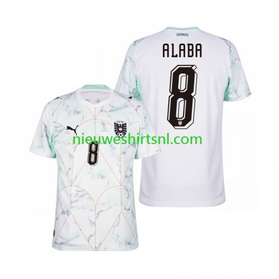 Oostenrijk Heren Shirt met Bedrukking David Alaba 8 Uit WK 2026 Korte Mouw