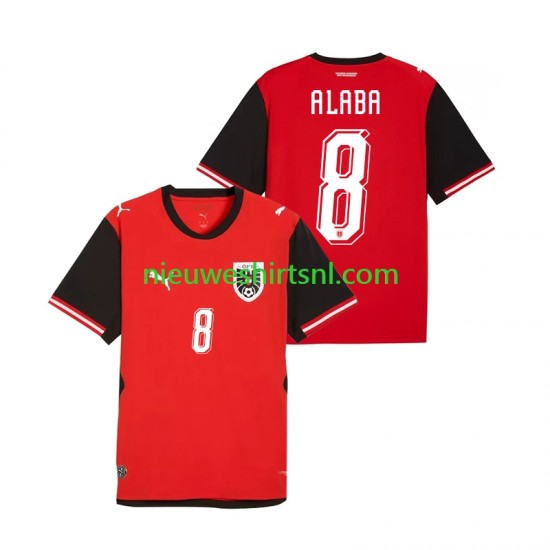 Oostenrijk Heren Shirt met Bedrukking David Alaba 8 Thuis WK 2026 Korte Mouw