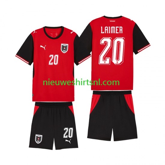 Oostenrijk Kind Shirt met Bedrukking Konrad Laimer 20 Thuis WK 2026 Korte Mouw