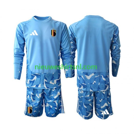 België Kind Shirt met Bedrukking Doelman Thuis WK 2026 Lange Mouw