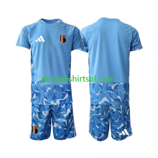 België Kind Shirt met Bedrukking Doelman Thuis WK 2026 Korte Mouw