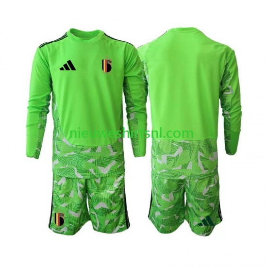 België Kind Shirt met Bedrukking Doelman Derde WK 2026 Lange Mouw
