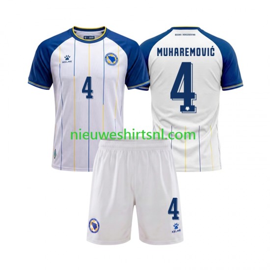 Bosnië Herzegovina Kind Shirt met Bedrukking Tarik Muharemovic 4 Uit WK 2026 Korte Mouw