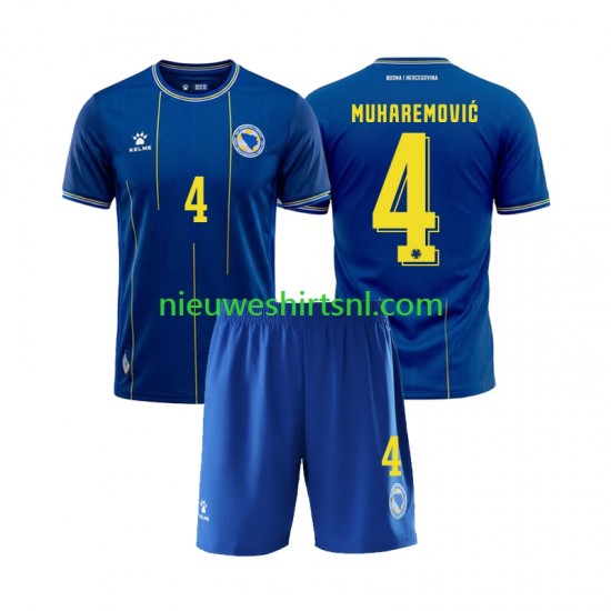 Bosnië Herzegovina Kind Shirt met Bedrukking Tarik Muharemovic 4 Thuis WK 2026 Korte Mouw