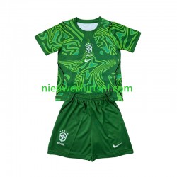 Brazilië Kind Shirt met Bedrukking Doelman Uit WK 2026 Korte Mouw Brazilië Kind Shirt met Bedrukking Doelman Uit WK 2026 Korte Mouw