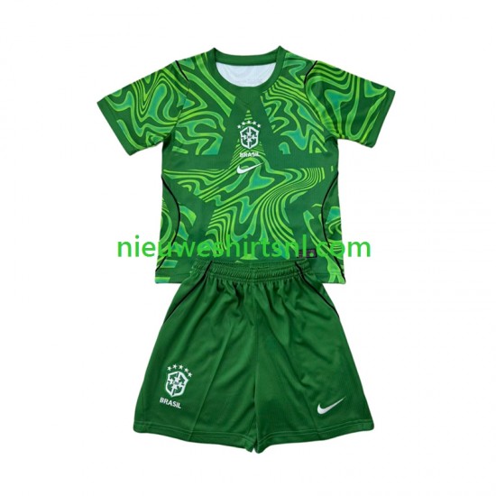 Brazilië Kind Shirt met Bedrukking Doelman Uit WK 2026 Korte Mouw