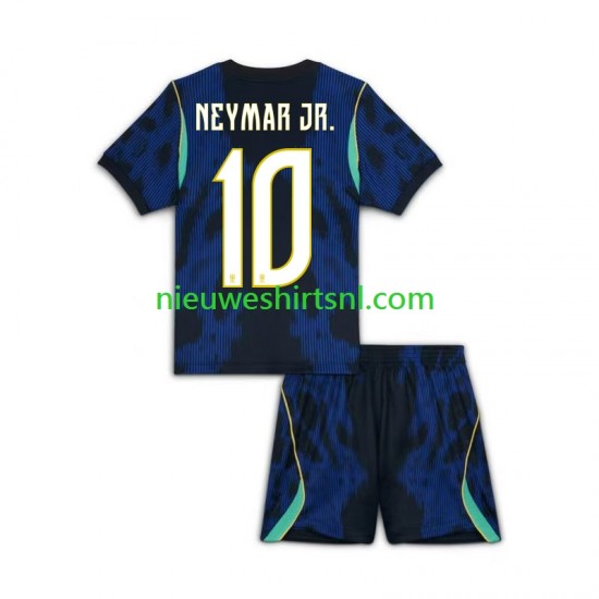 Brazilië Kind Shirt met Bedrukking Neymar JR 10 Uit WK 2026 Korte Mouw
