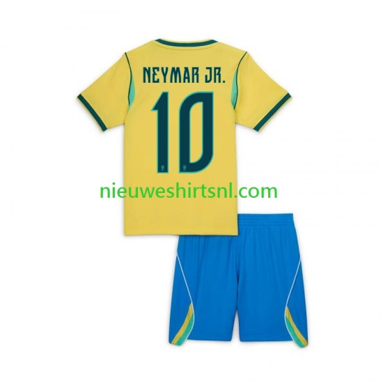 Brazilië Kind Shirt met Bedrukking Neymar JR 10 Thuis WK 2026 Korte Mouw
