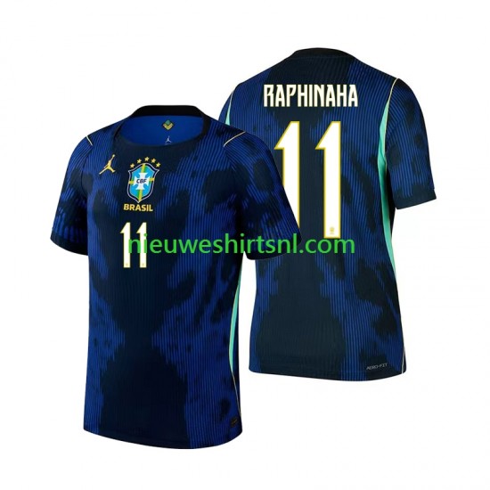 Brazilië Heren Shirt met Bedrukking Raphinha 11 Uit WK 2026 Korte Mouw
