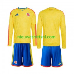 Colombia Kind Shirt met Bedrukking Thuis WK 2026 Lange Mouw Colombia Kind Shirt met Bedrukking Thuis WK 2026 Lange Mouw