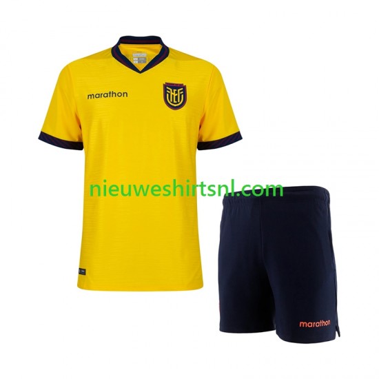 Ecuador Kind Shirt met Bedrukking Thuis WK 2026 Korte Mouw