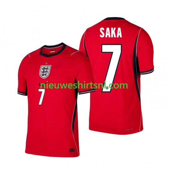 Engeland Heren Shirt met Bedrukking Bukayo Saka 7 Uit WK 2026 Korte Mouw