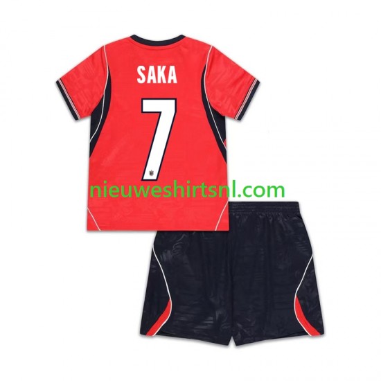 Engeland Kind Shirt met Bedrukking Bukayo Saka 7 Uit WK 2026 Korte Mouw