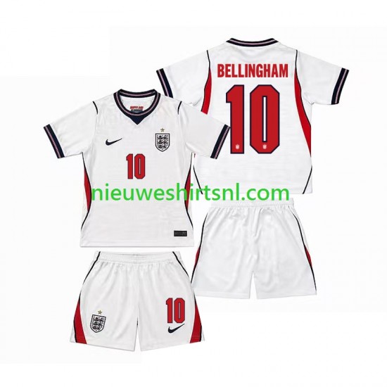 Engeland Kind Shirt met Bedrukking Jude Bellingham 10 Thuis WK 2026 Korte Mouw