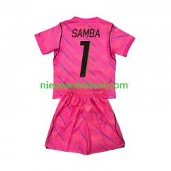 Frankrijk Kind Shirt met Bedrukking Doelman Brice Samba 1 Uit WK 2026 Korte Mouw