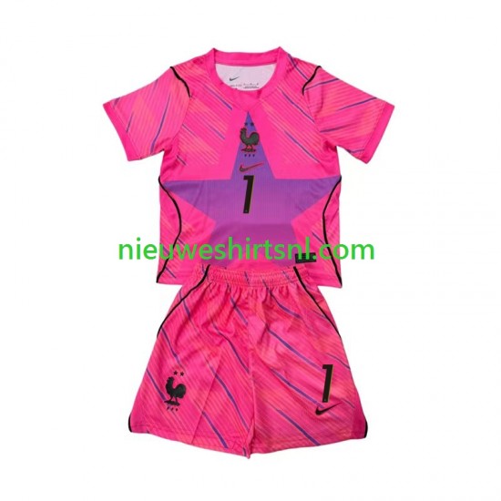 Frankrijk Kind Shirt met Bedrukking Doelman Brice Samba 1 Uit WK 2026 Korte Mouw